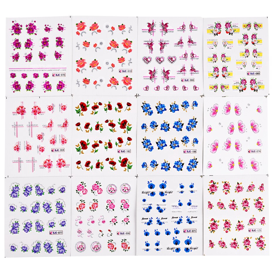 [Hàng mới về] 55 miếng dán hình hoa trang trí móng tay