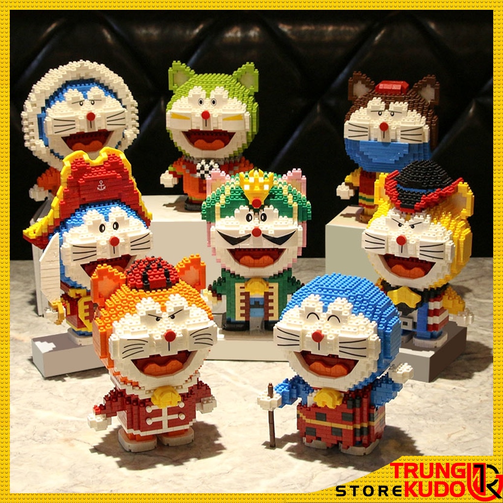 Mô hình Doremon nhiều mẫu dạng Đồ chơi xếp hình dùng làm quà tặng, đồ Decor