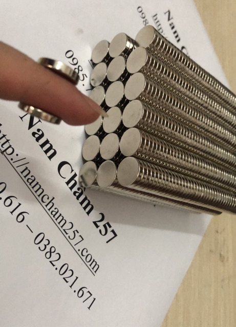 Nam châm viên trắng 14x3mm - Round magnet 14*3mm, loại nam châm đất hiếm lực hút mạnh