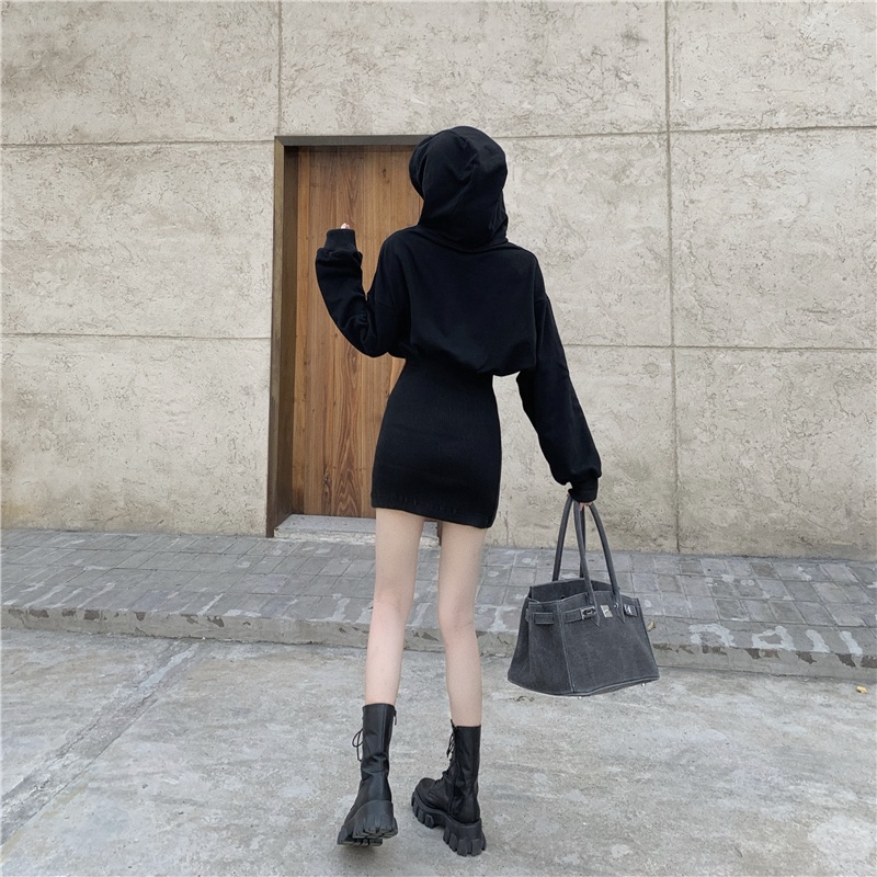 Đầm sweater Perty có mũ trùm dáng ôm thời trang cho nữ