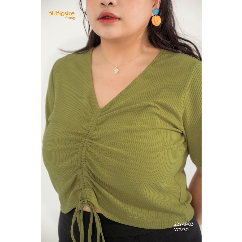 Áo thun dáng ngắn BIGSIZE (55kg đến 95kg) - 22YAP03 - BU Bigsize Young