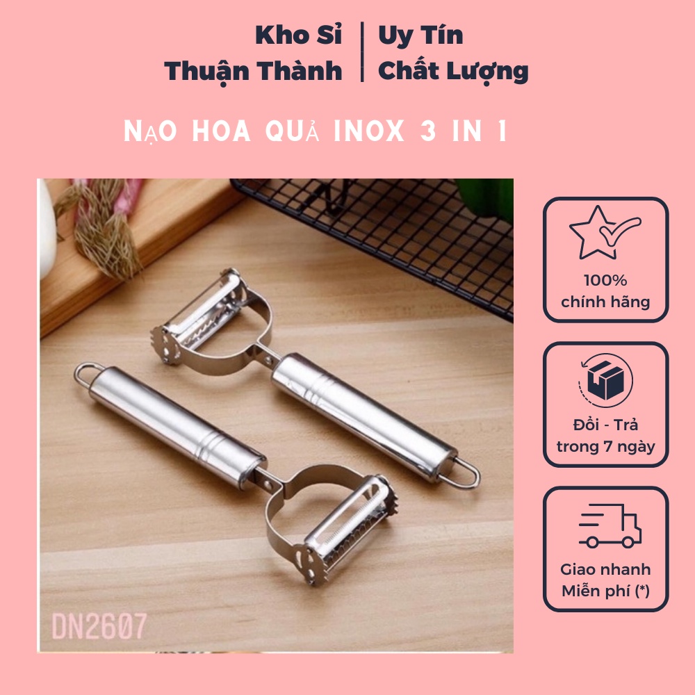 Nạo hoa quả Inox loại 2 lưỡi 3 in 1 siêu bén (khosithuanthanh)