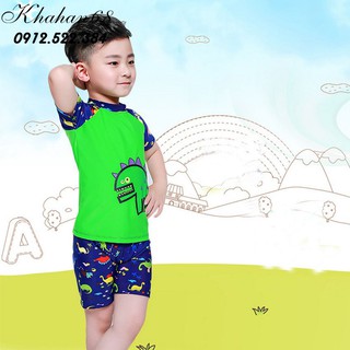 Đồ bơi bé trai hình khủng long từ 2-8 tuổi màu xanh lá