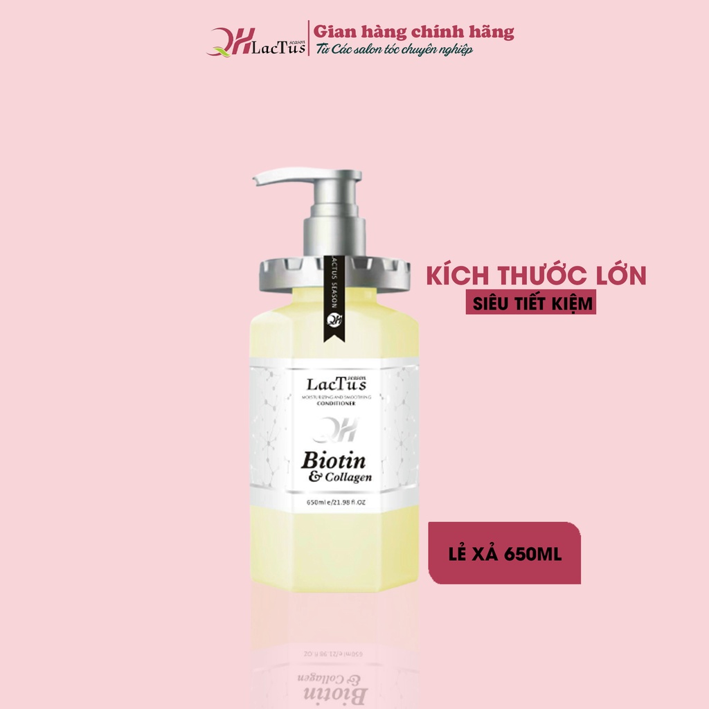 Lẻ dầu xả tóc QH biotin lactus season giảm gãy rụng, chống xơ rối và tăng cường độ ẩm 650ml