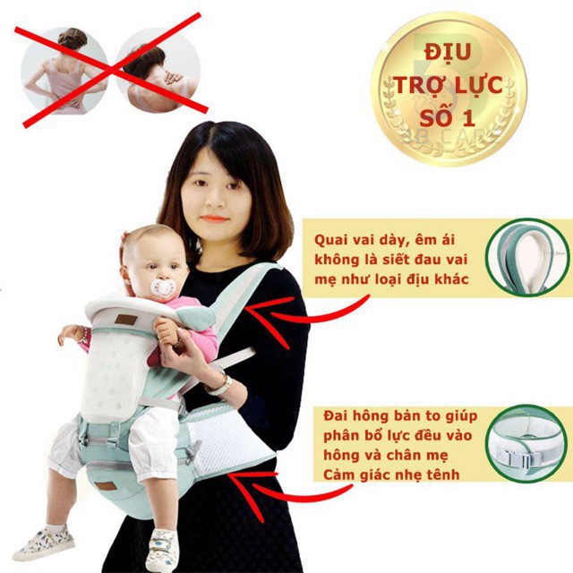 Sale Siêu Sale Địu em bé 13 tư thế 3BCARE, đai địu cho bé sơ sinh 0 - 36 tháng có tấm bảo vệ xương bảo hành uy tín