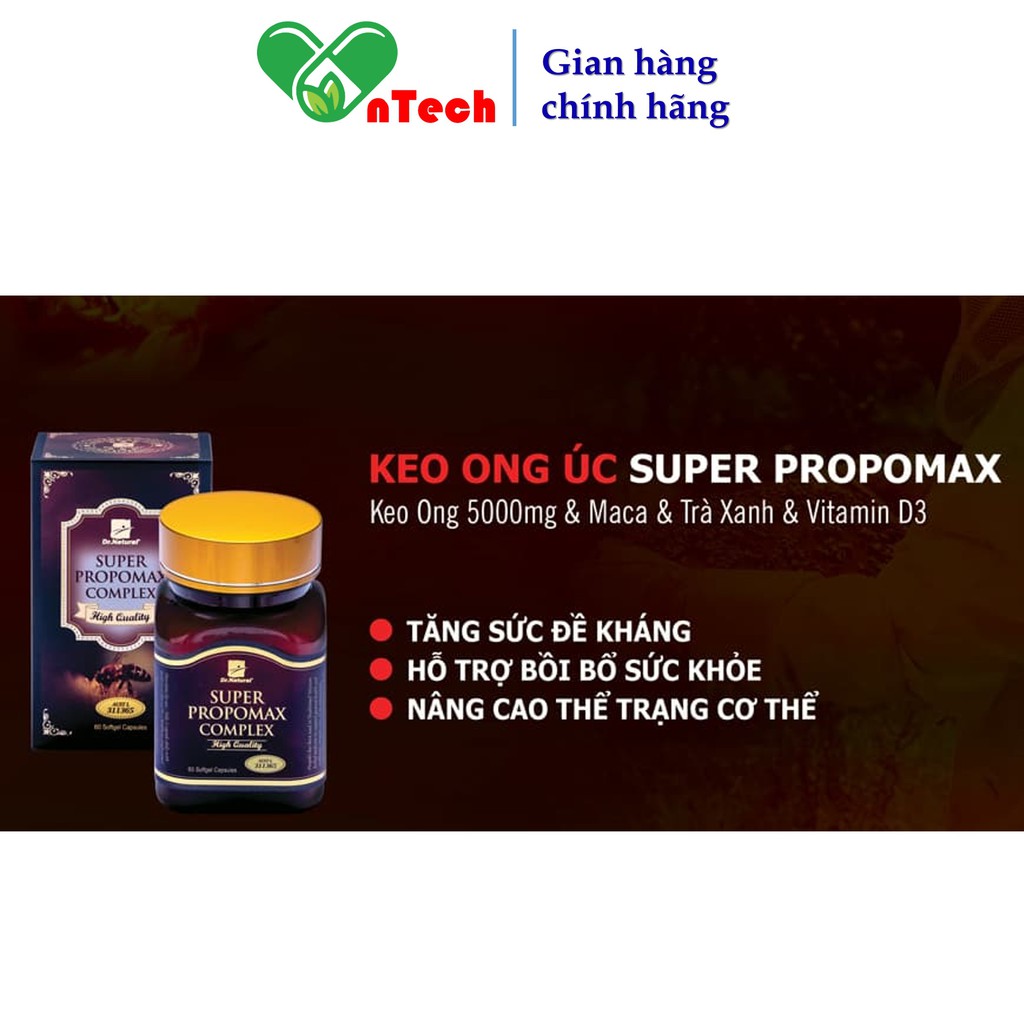 Viên uống Dr.Natural Super Propomax Comlex bồi bổ cơ thể tăng sức đề kháng tăng cường hệ miễn dịch hộp 60viên