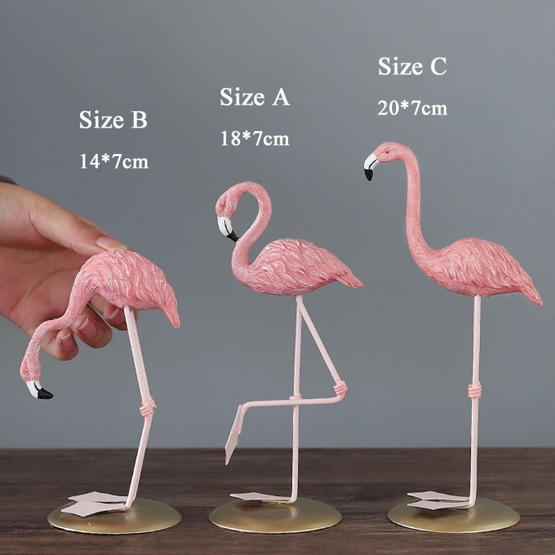 Đồ trang trí Chim Hồng Hạc Trang Trí Nội Thất / Để Bàn Bằng Nhựa Resin Phong Cách Bắc Âu