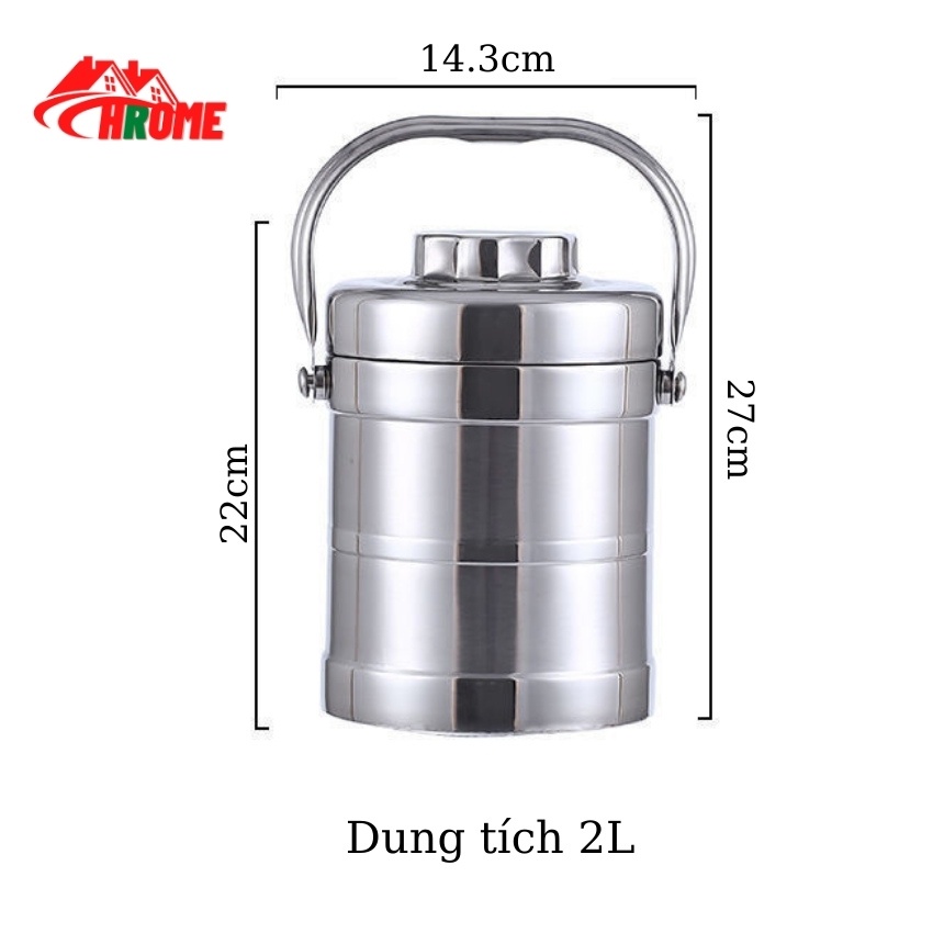 [2L và 1.4L] Cặp Lồng Inox 3 Tầng, Cặp Lồng Giữ Nhiệt Cao Cấp Cách Nhiệt, Cà Mên Inox 2021