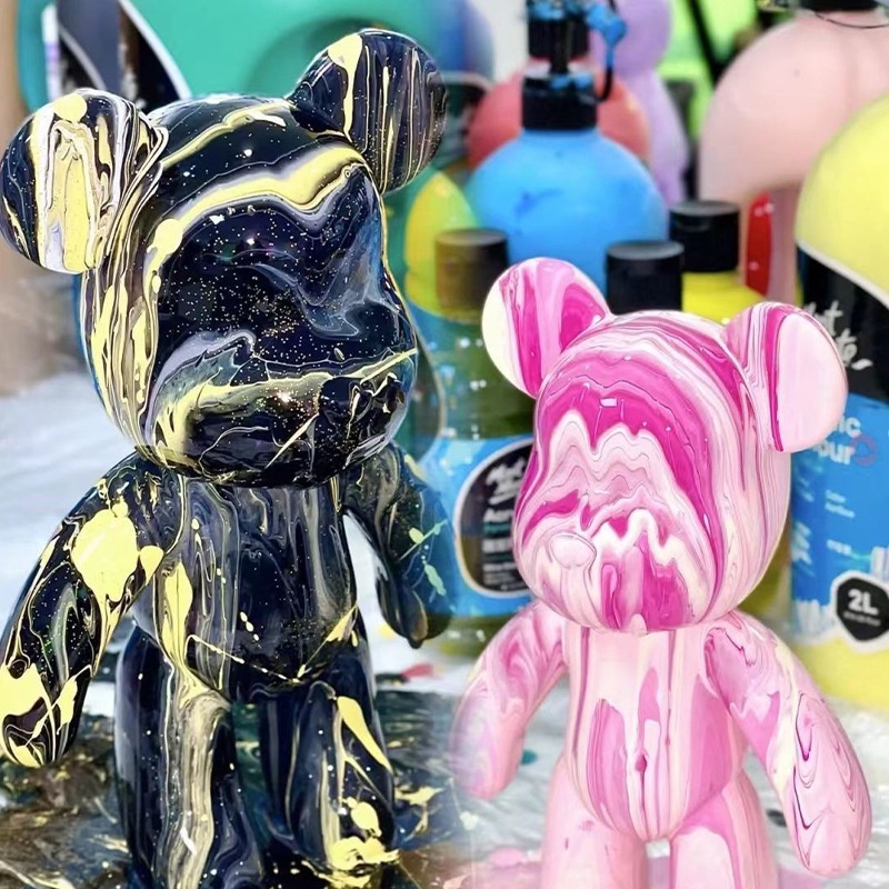 Lithium067 gấu bạo lực Bạo lực Gấu Tự làm Kim cương nạm Nhuộm bằng tay Graffiti Vinyl Búp bê