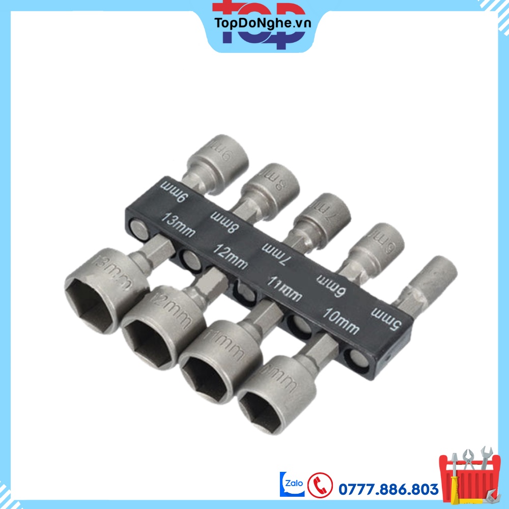 Bộ mũi khoan tuýp khẩu vặn mở ốc bulon nhiều kích thước tiện dụng