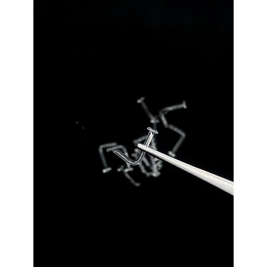 Khuyên mũi thủy tinh Pyrex Glass chân L