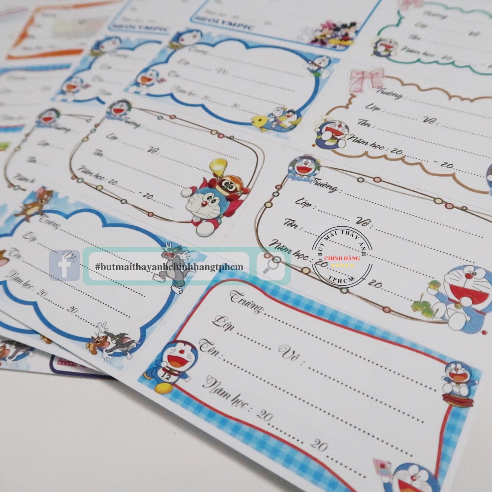 100 nhãn tập học sinh ô lớn có keo