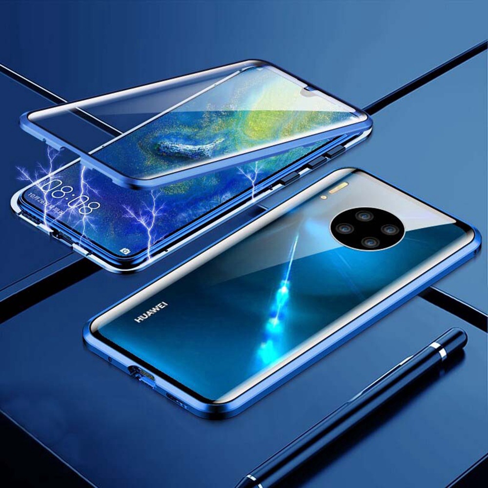 Huawei Mate 40 Plus 30 Pro Cover Double Sided Tempered Glass Mate40 Magnetic Flip Case Mate30 Full Protection Casing