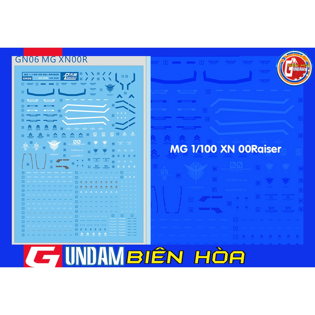 DEcal nước cho mô hình gundam 1/100 XN 00 RAISER