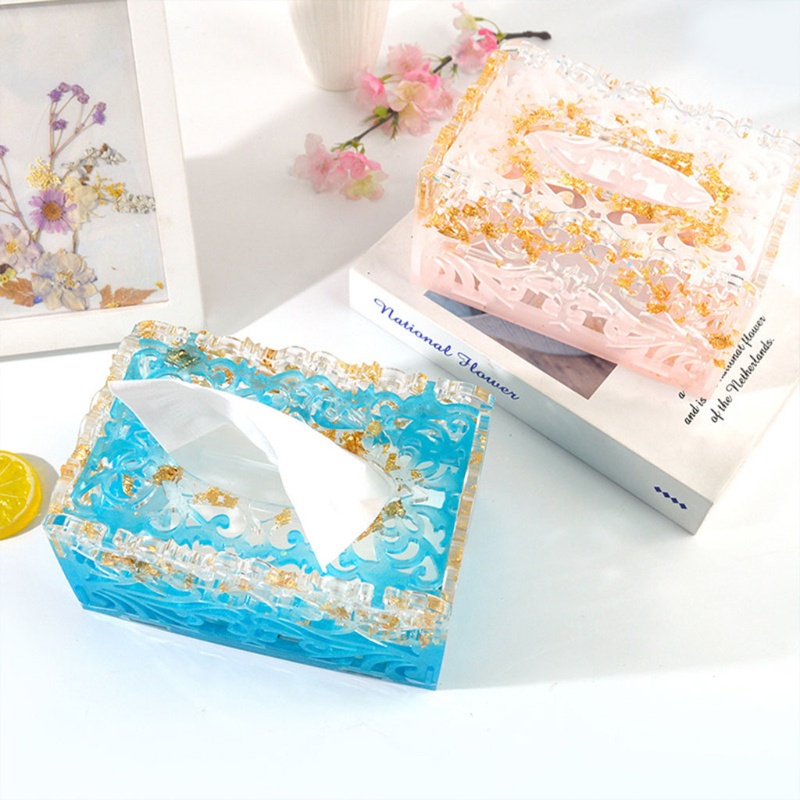 Khuôn Silicone Làm Hộp Khăn Giấy Epoxy Resin DIY