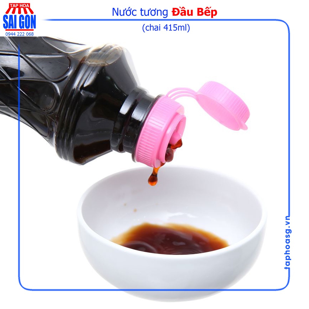 Nước Tương Đầu Bếp Sen Hồng Chai 415ml mang đậm hương vị truyền thống cho các món chấm và nêm cho các bà nội trợ Việt