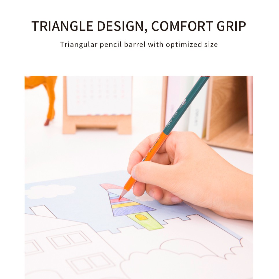 Bút chì màu chuyên nghiệp dạng cốc Deli 6/12/24 màu