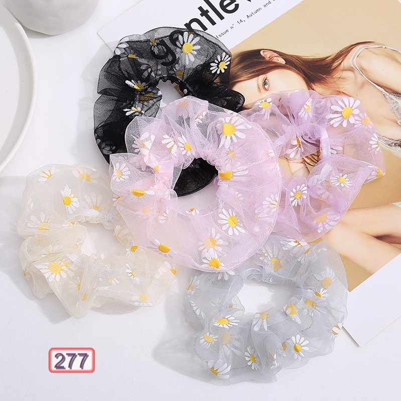 Buộc Tóc Vải 277 Hoa Cúc Thời Trang Nhiều Màu Hot Trend - Hazo