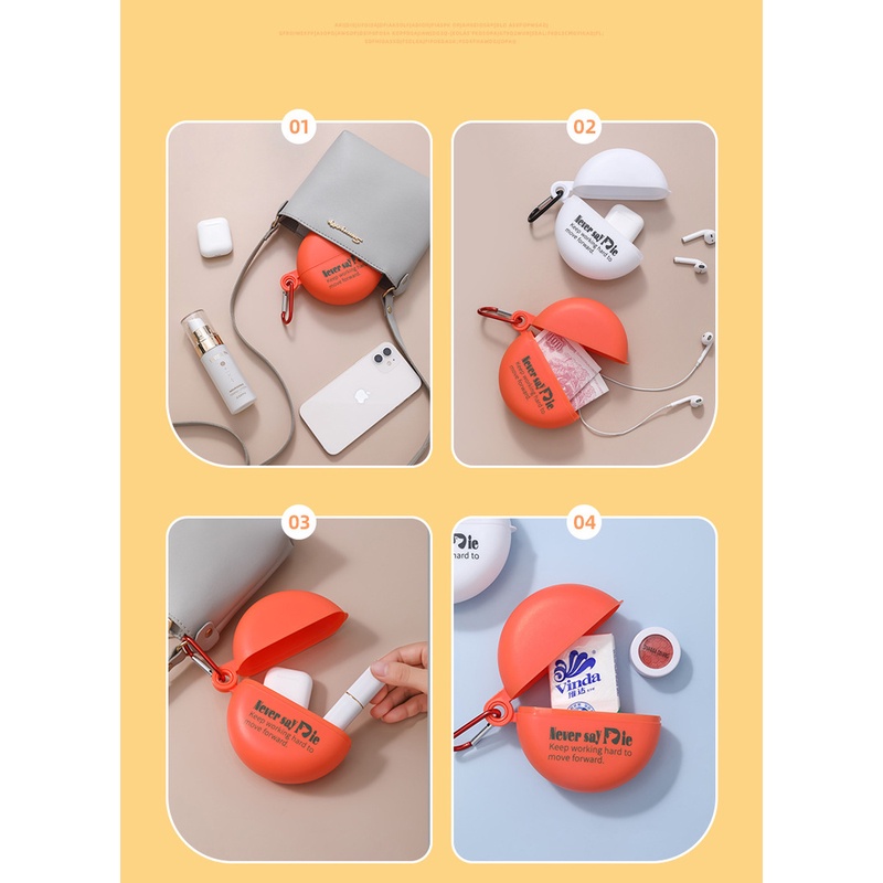 Hộp Đựng Tai Nghe Hình Tròn Chống Bụi Có Khóa Bấm