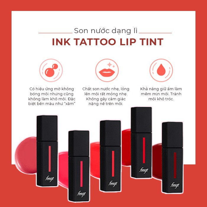 Bộ Kit Kem Nền Ink Lasting Foundation TheFaceShop & Son nước lì Ink Tattoo Lip Tint | BigBuy360 - bigbuy360.vn