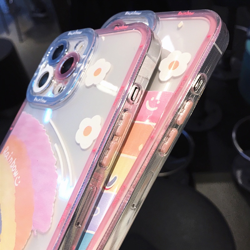 Ốp Điện Thoại TPU Mềm Chống Sốc Họa Tiết Cầu Vồng Cho iphone X XS MAX XR 12 13 11 pro MAX 7 8 Plus