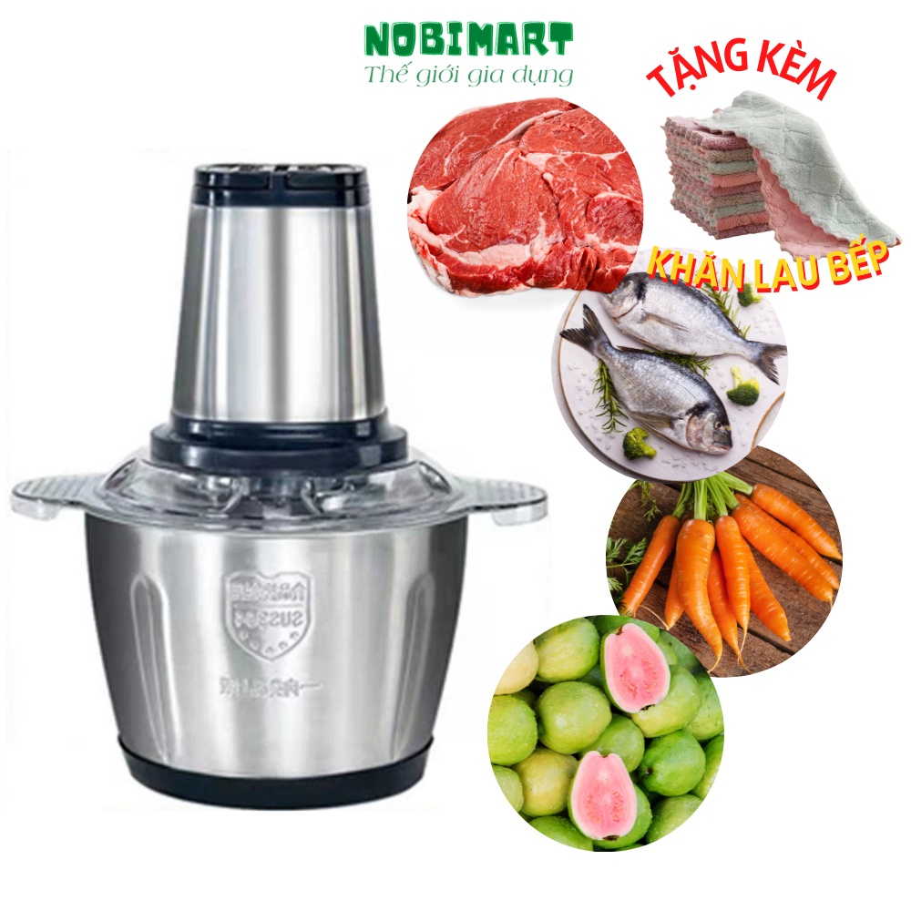 Máy xay thịt cầm tay đa năng inox KITCHEN EXPERT cối xay thịt 2 lít