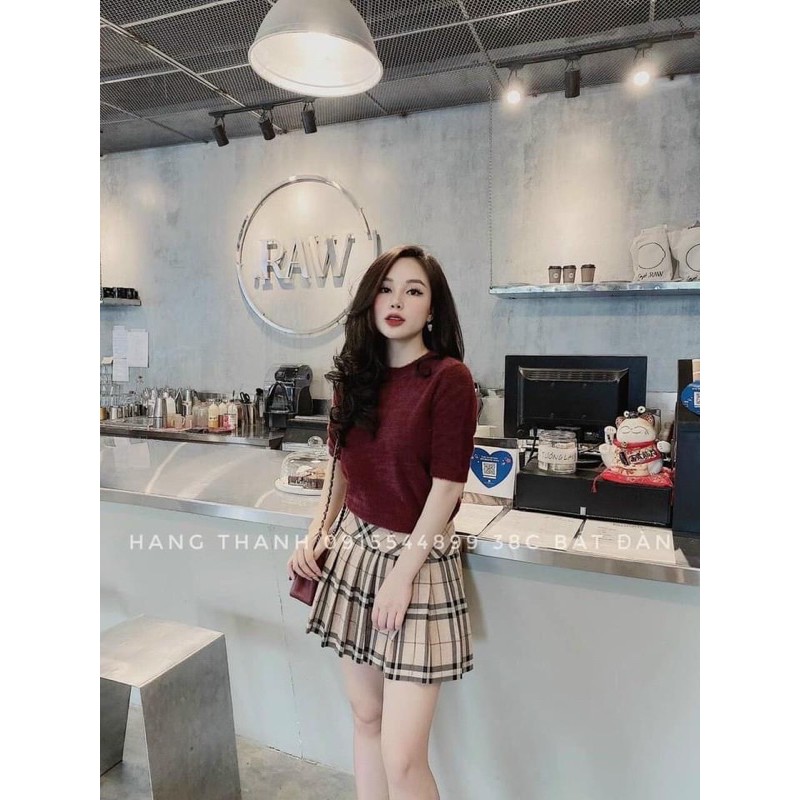 [Hàng Có Sẵn]Chân Váy Kẻ BBR Cạp Cao - Chun Kết TB Quảng Châu | BigBuy360 - bigbuy360.vn