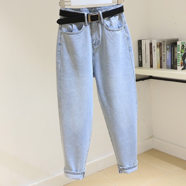 [Bigsize 55-93kg] Quần Baggy Nam/Nữ Xanh Đá Trơn, Form To Dài, Lưng Cao Trên Rốn Siêu Đẹp