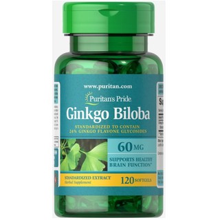 Viên uống tăng cường tuần hoàn não Puritan's Pride Ginkgo Biloba 60mg 120 viên