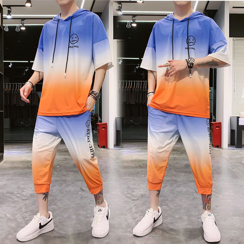 Bộ Quần Áo Thun Nam Loang Màu In Họa Tiết Hai Mặt Mũ Chùm Đầu Kết Hợp Quần Lỡ ZENKODLMEN SET NAM 90000116 | BigBuy360 - bigbuy360.vn