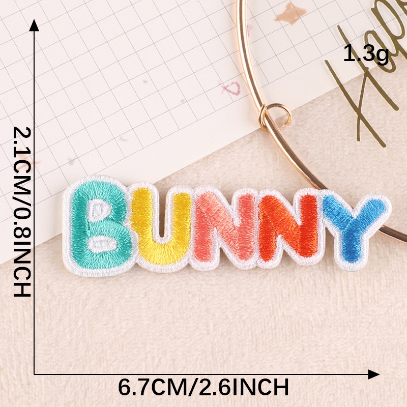 Miếng Dán Trang Trí Sổ Tay Thêu Chữ Tiếng Anh / Cầu Vồng / Hoạt Hình Dễ Thương DIY