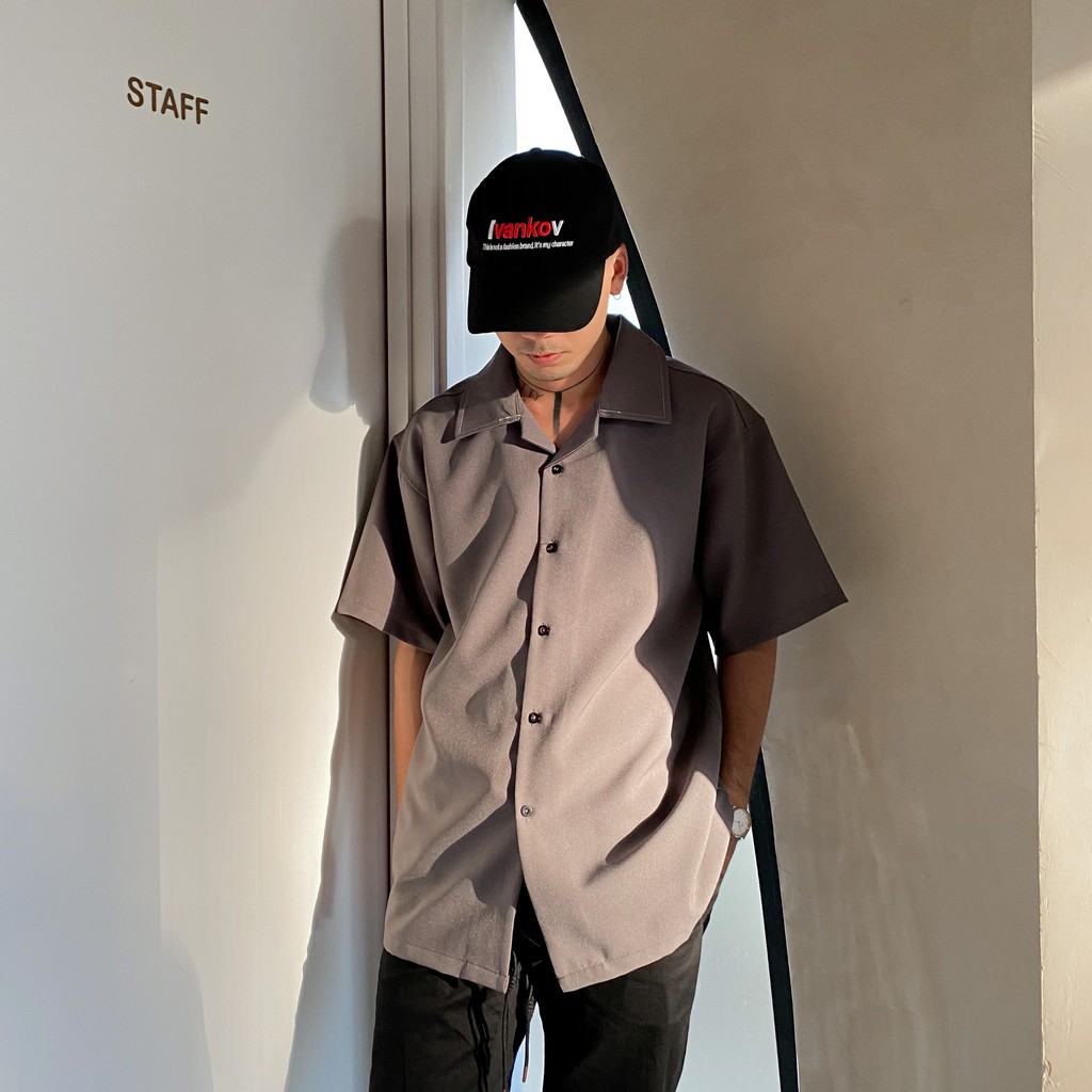 Áo Sơ Mi Nam Nữ Phom Rộng FVNXY Màu Xám Căng Đét Cực Ngầu | BigBuy360 - bigbuy360.vn