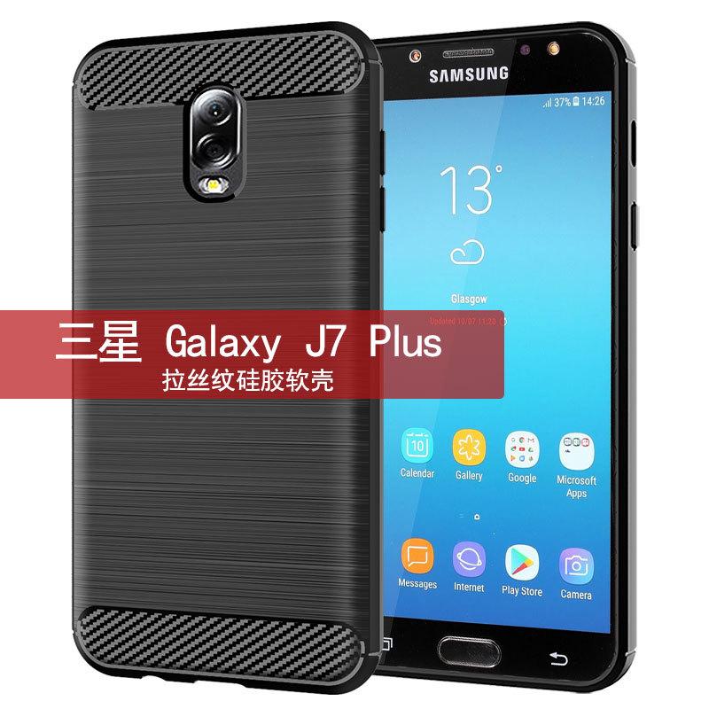 Ốp Lưng Silicon Sợi Carbon Cho Samsung Galaxy J7 Plus Samsung J7 +