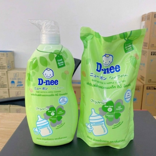 Nước rửa bình sữa, núm ti, nước rửa đồ chơi và các đồ dùng khác cho bé Dnee chai 620ml