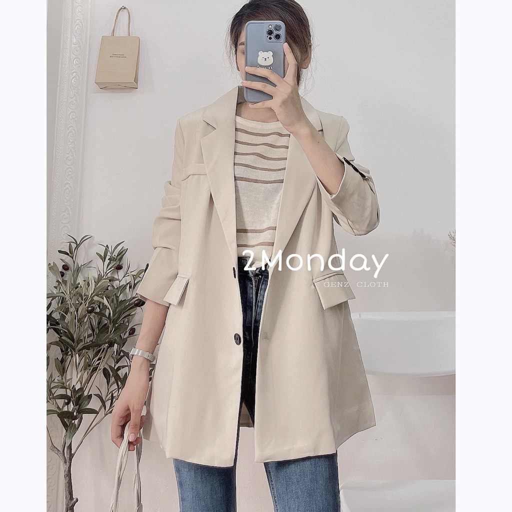 [Ảnh thật] Áo blazer màu nâu tây mới 2 lớp túi nắp hàng quảng châu Áo vest khoác ngoài | BigBuy360 - bigbuy360.vn