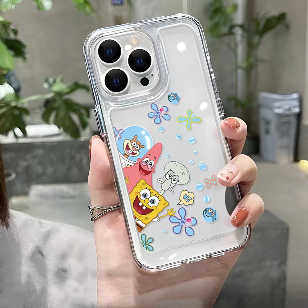 Ốp Điện Thoại Trong Suốt In Hình SpongeBob Cho iphone 14ProMax 14Plus 13 11 12 7Plus X XR XS Max