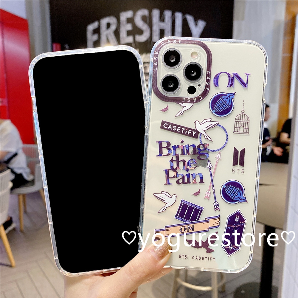 Fashion Style BTS Label Personality Transparent Protection Soft Phone Case Cover for Iphone 12 Mini 12 Pro Max 11 Pro Max X Xs Xr Xsmax 8 7 6 6S Plus Se 2020