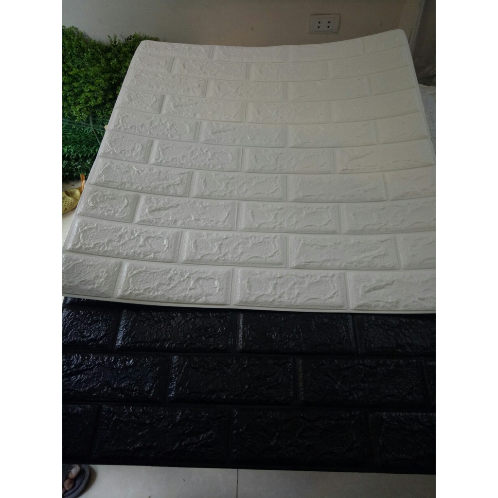 [sale sập sàn]Xốp dán tường giả gạch trắng khổ lớn 70*77 cm giá tốt chất tốt keo tốt | BigBuy360 - bigbuy360.vn