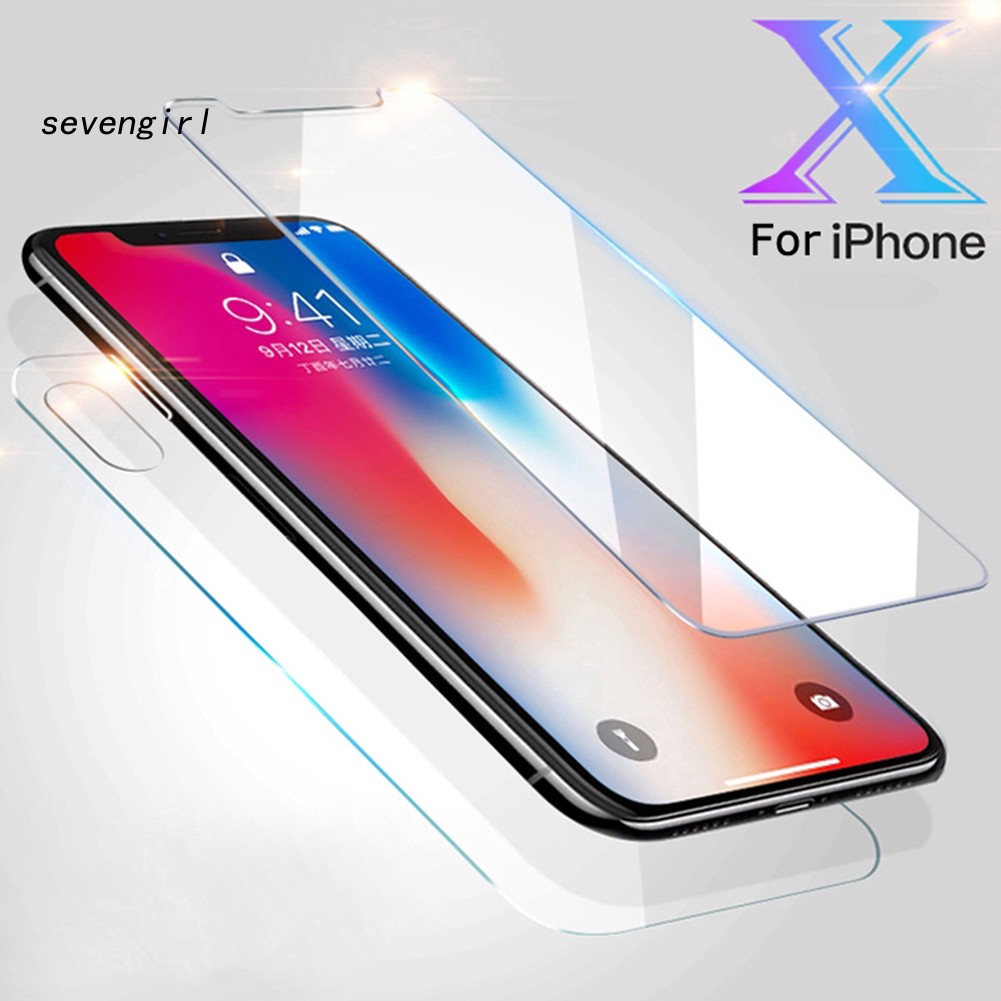 Kính cường lực bảo vệ mặt trước/sau cho iPhone 7 8 Plus X XR XS Max