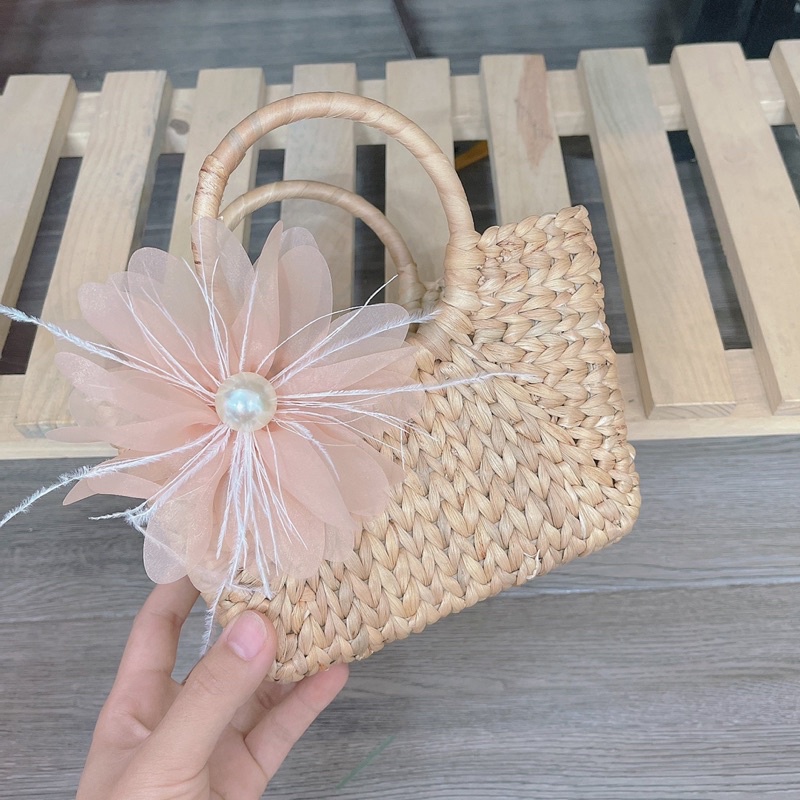 Túi xách cói đi biển, Làn thời trang đa dạng mẫu mã, Phụ kiện chụp ảnh áo dài, giỏ cắm hoa trang trí