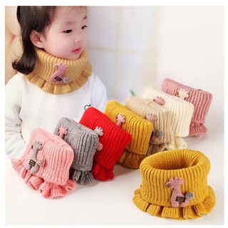 Khăn Len Ống Nhúm Bèo Cực Cute Cho Bé, Khăn Len Ống Giữ Ấm Cổ Cho Bé