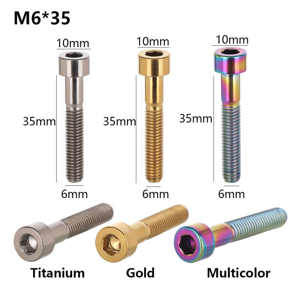 MUVAKO 1 Bu Lông Lục Giác M6 Bằng Titan 30 / 35 / 40mm Cho Thân Xe MTB / BMX