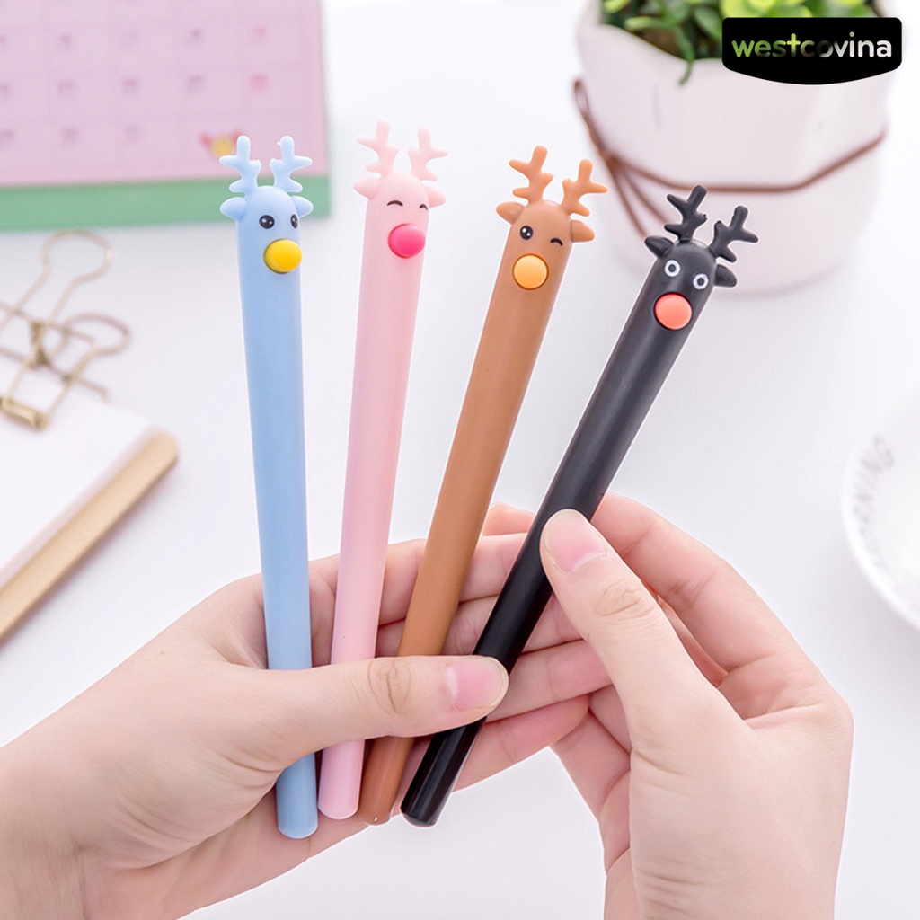 [Hot]✍Set 4 Bút Mực Gel Hình Tuần Lộc Dễ Thương