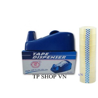 Combo 1 dụng cụ cắt băng keo N.2001 và 1 cây băng keo văn phòng