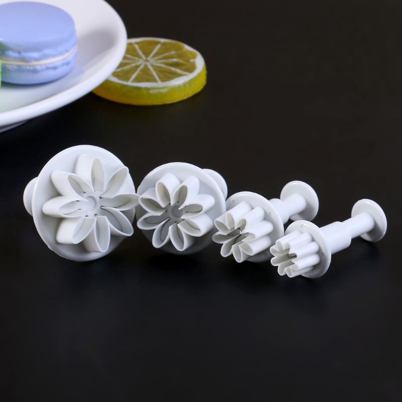Set 4 Khuôn Cắt Tạo Hình Hoa Cúc Trang Trí Bánh