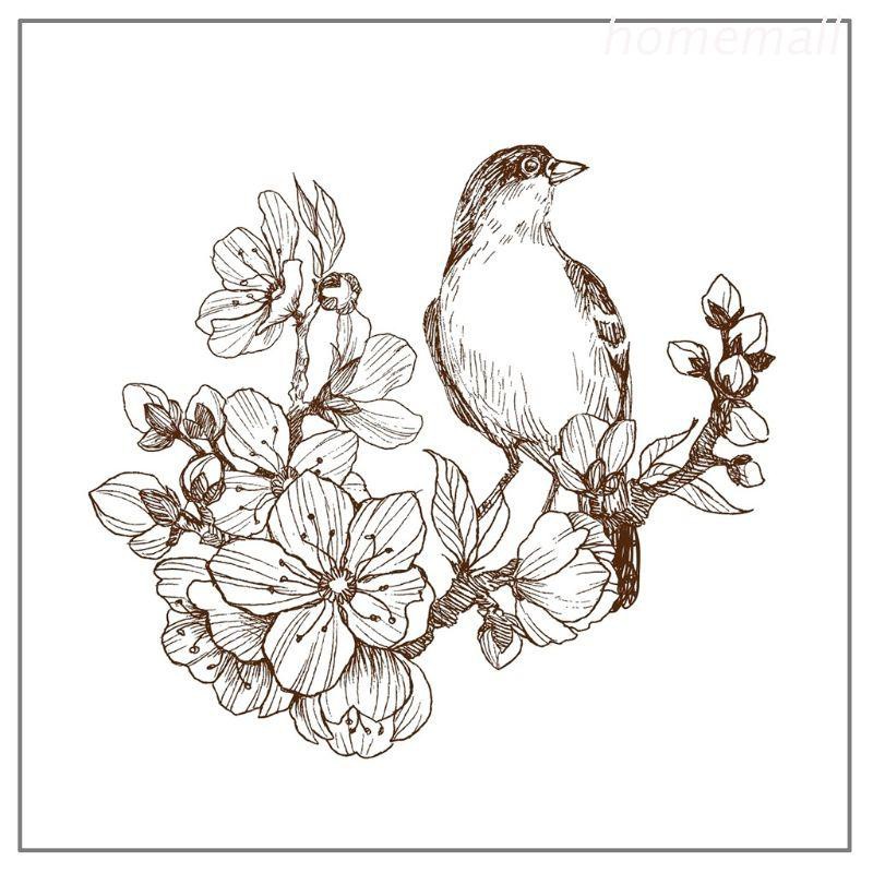 HO Branch Bird DIY Silicone Clear Stamp Seal Scrapbook Embossing Album Decor