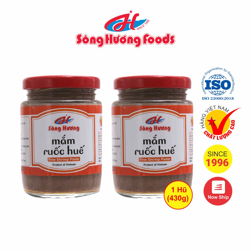 2 Hũ Mắm Ruốc Huế Sông Hương Foods Hũ 430g - Nấu bún bò , chấm xoài , chấm thịt luộc , kho thịt