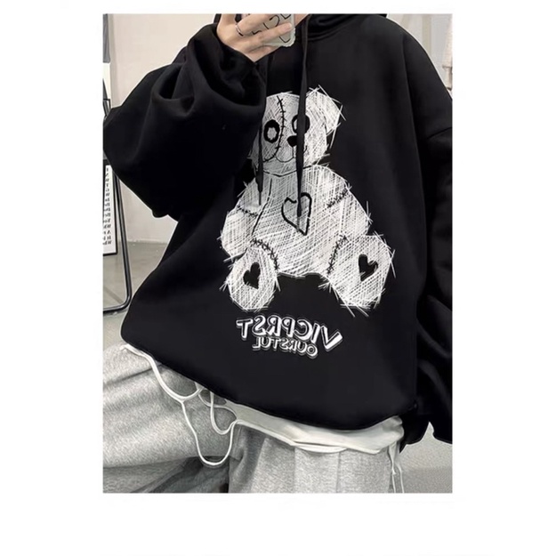 Hoodie  nam nữ chuẩn UNISEX  in gấu rách