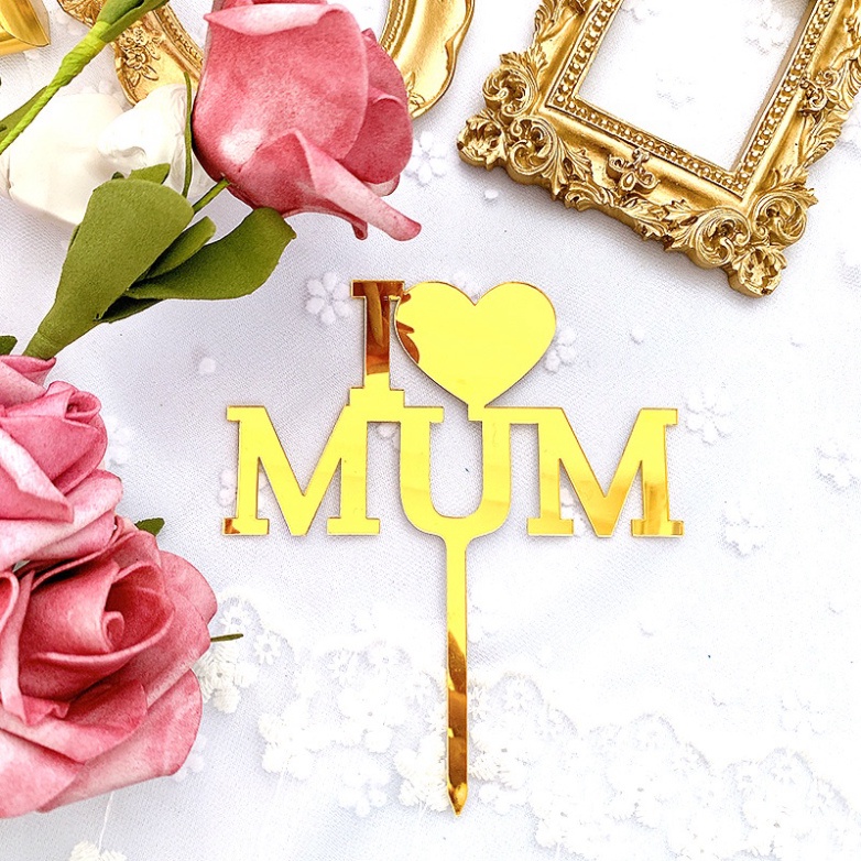 thẻ cắm bánh kem [FREESHIP❤️] set 10 thẻ meka MẸ tráng gương