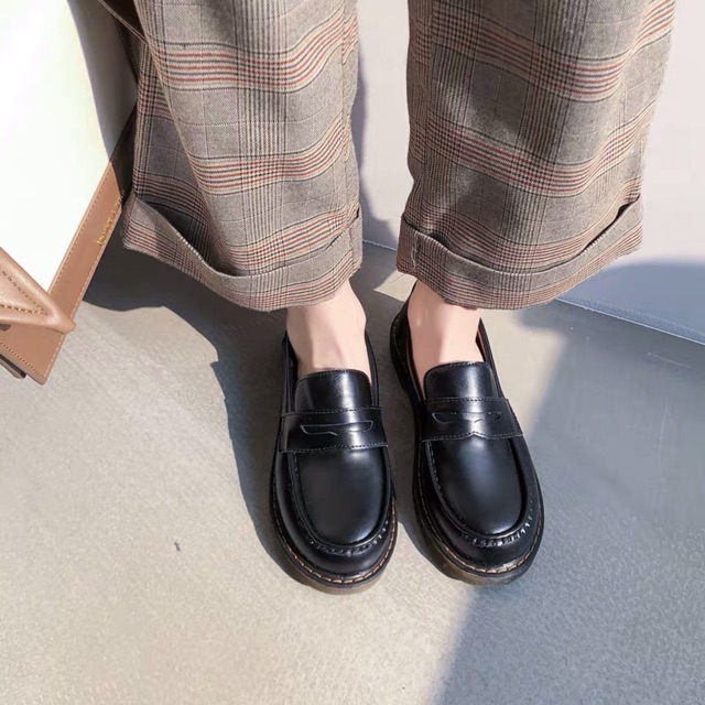 [Sẵn Đen 35, Nâu 37] Giày Loafer Vintage mẫu mới 2020( Có ảnh thật )